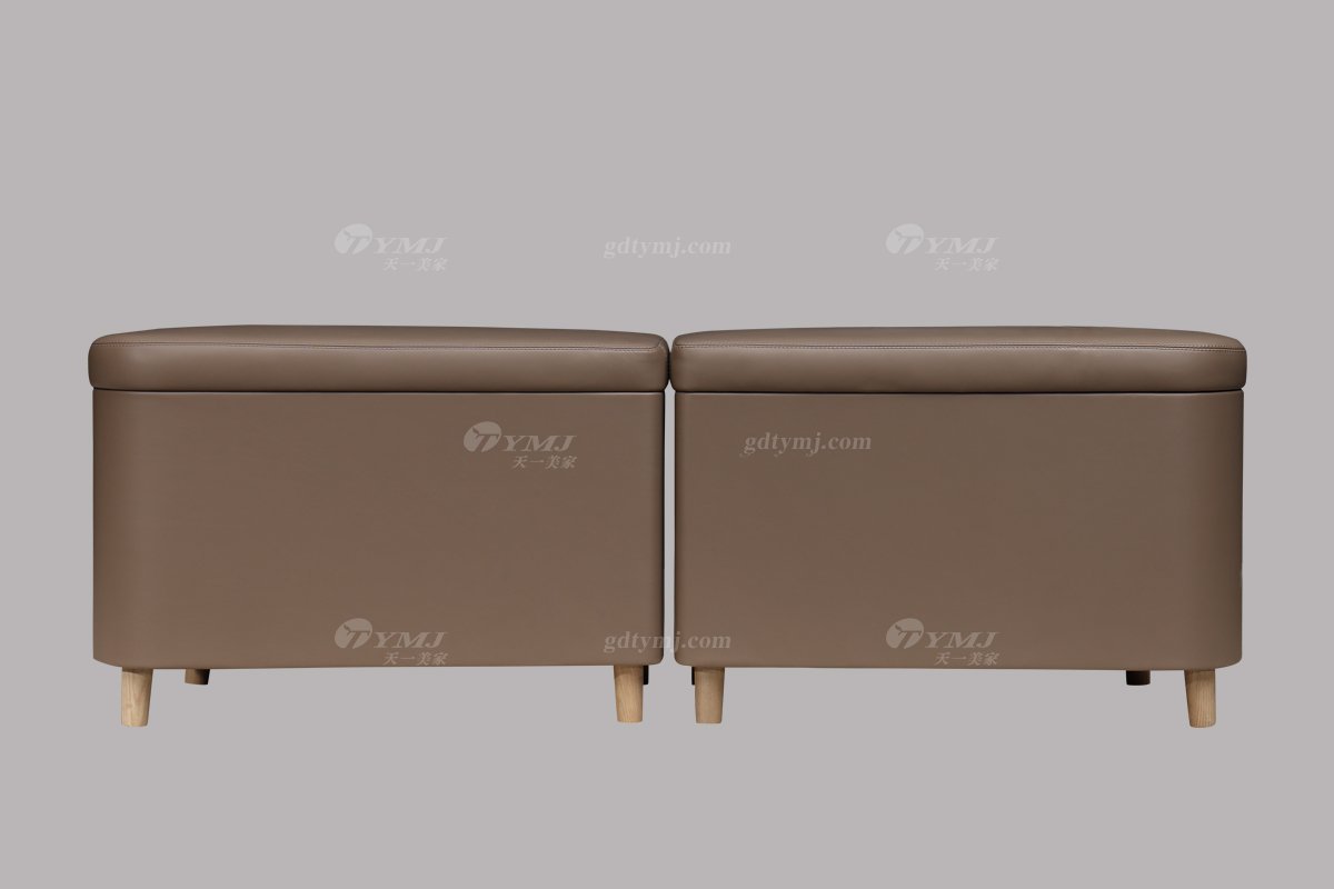 高端別墅會(huì)所家具品牌現(xiàn)代極簡北歐創(chuàng)意臥室家具頭層皮雙人床系列床尾凳