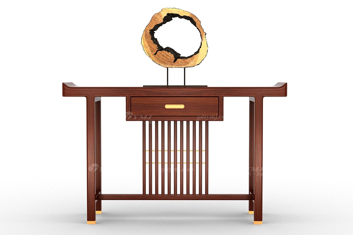新中式辦公家具風(fēng)格高端品牌家具簡約時(shí)尚大氣實(shí)木安哥拉紫檀玄關(guān)柜悟景玄關(guān)柜