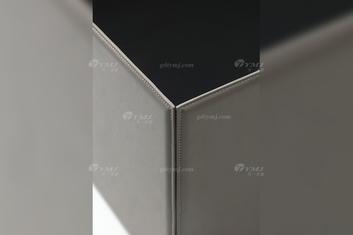 極簡風(fēng)格品牌高級別墅會所家具現(xiàn)代簡約皮藝茶幾LT1907-3方幾細(xì)節(jié)